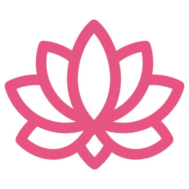 stylised pink lotus on white background